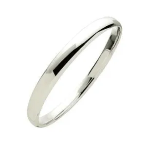 Sterling Silver 7mm x 66mm Solid Half Round Bangle