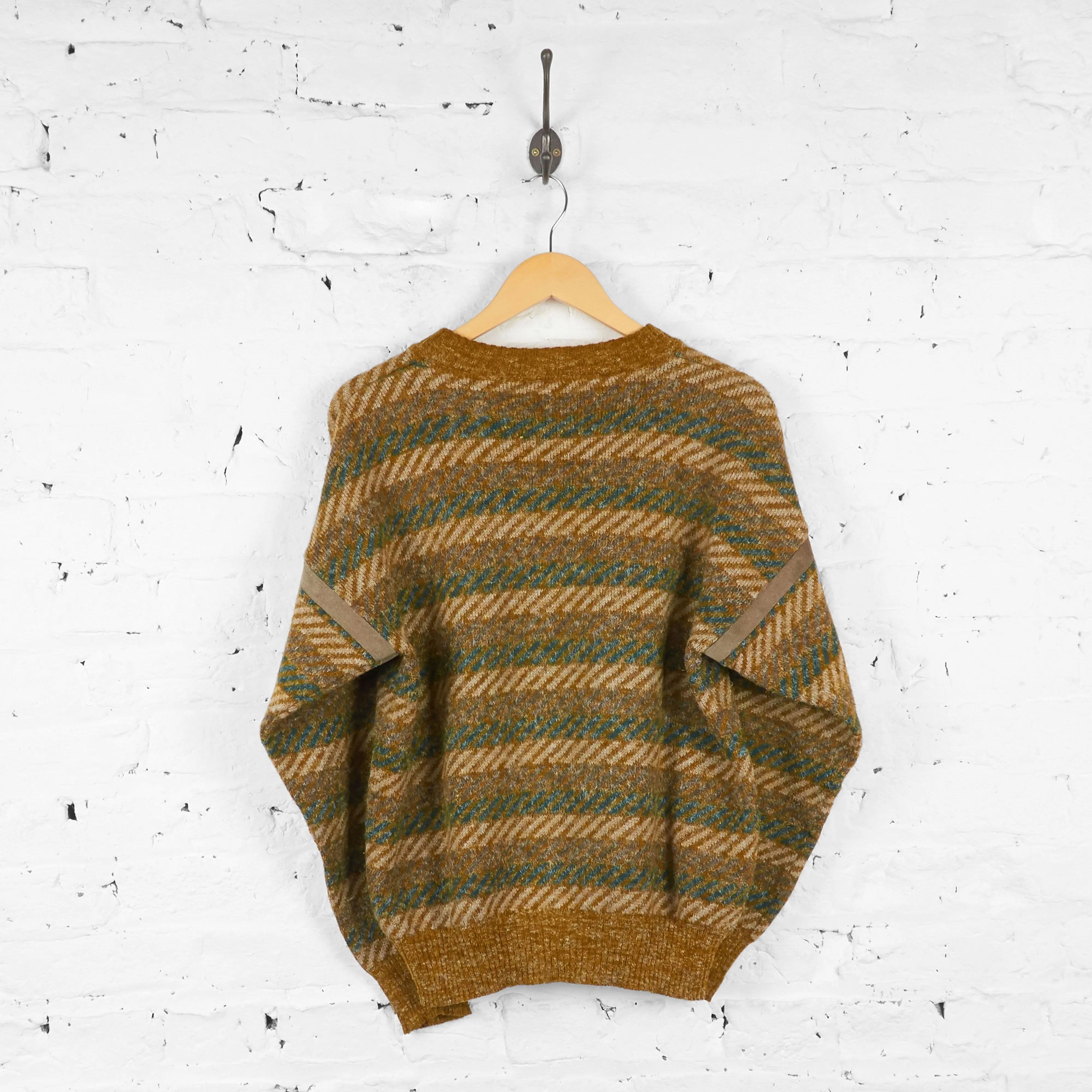 Striped Knit Jumper - Brown - L