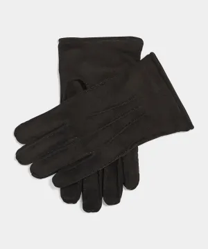 Suede Cashmere-Lined Glove in Black