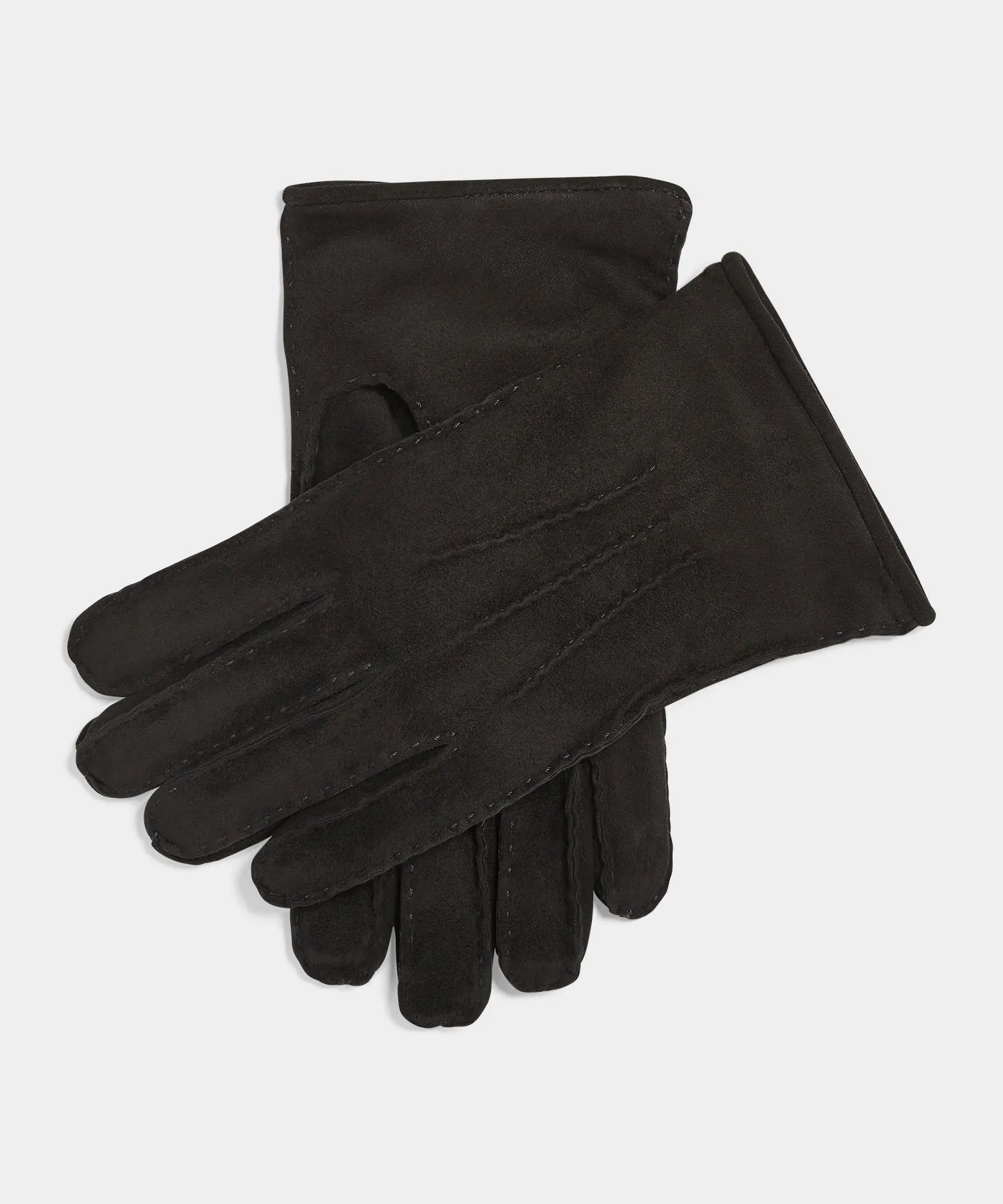 Suede Cashmere-Lined Glove in Black