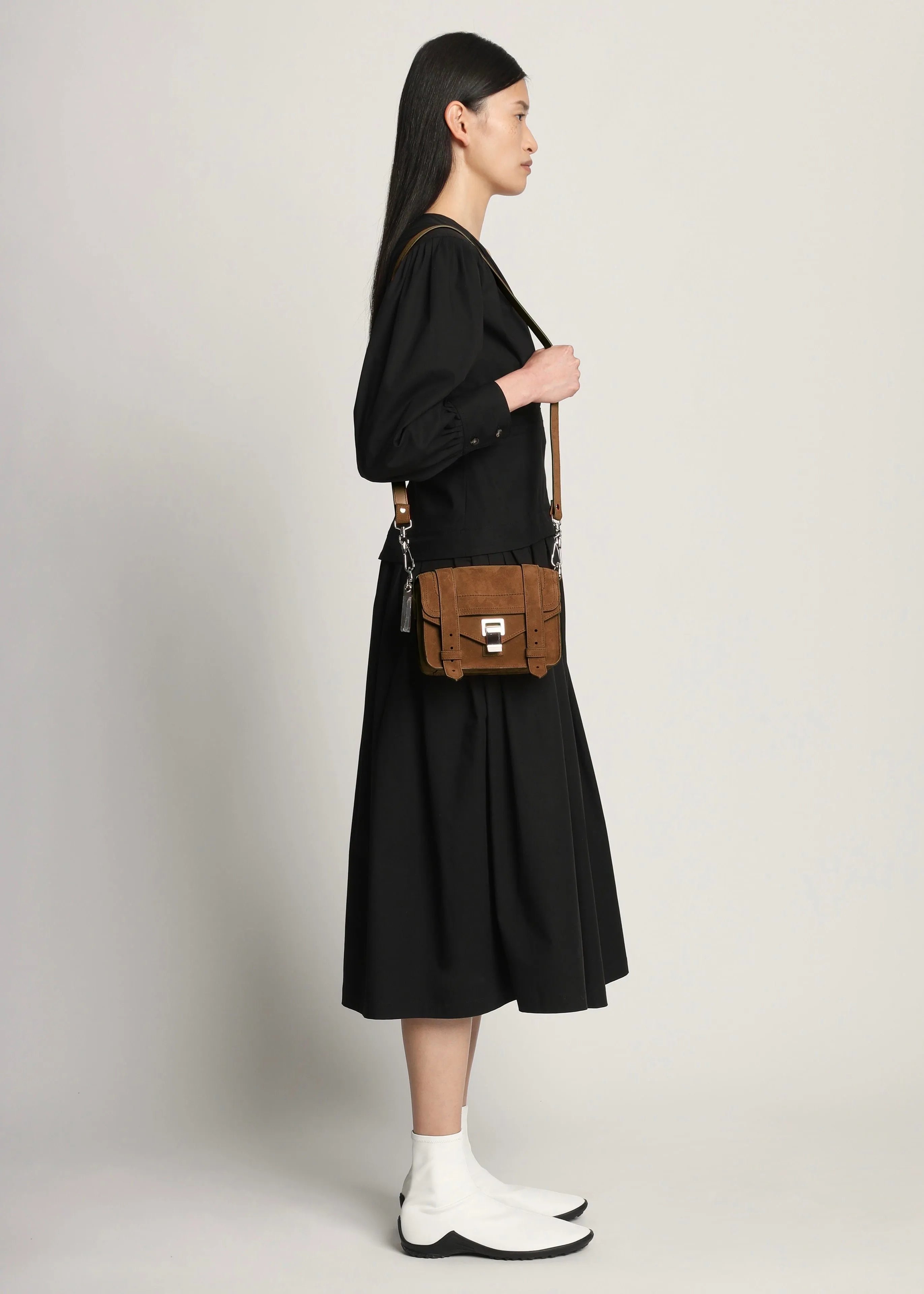 Suede Mini Crossbody Bag (Walnut)
