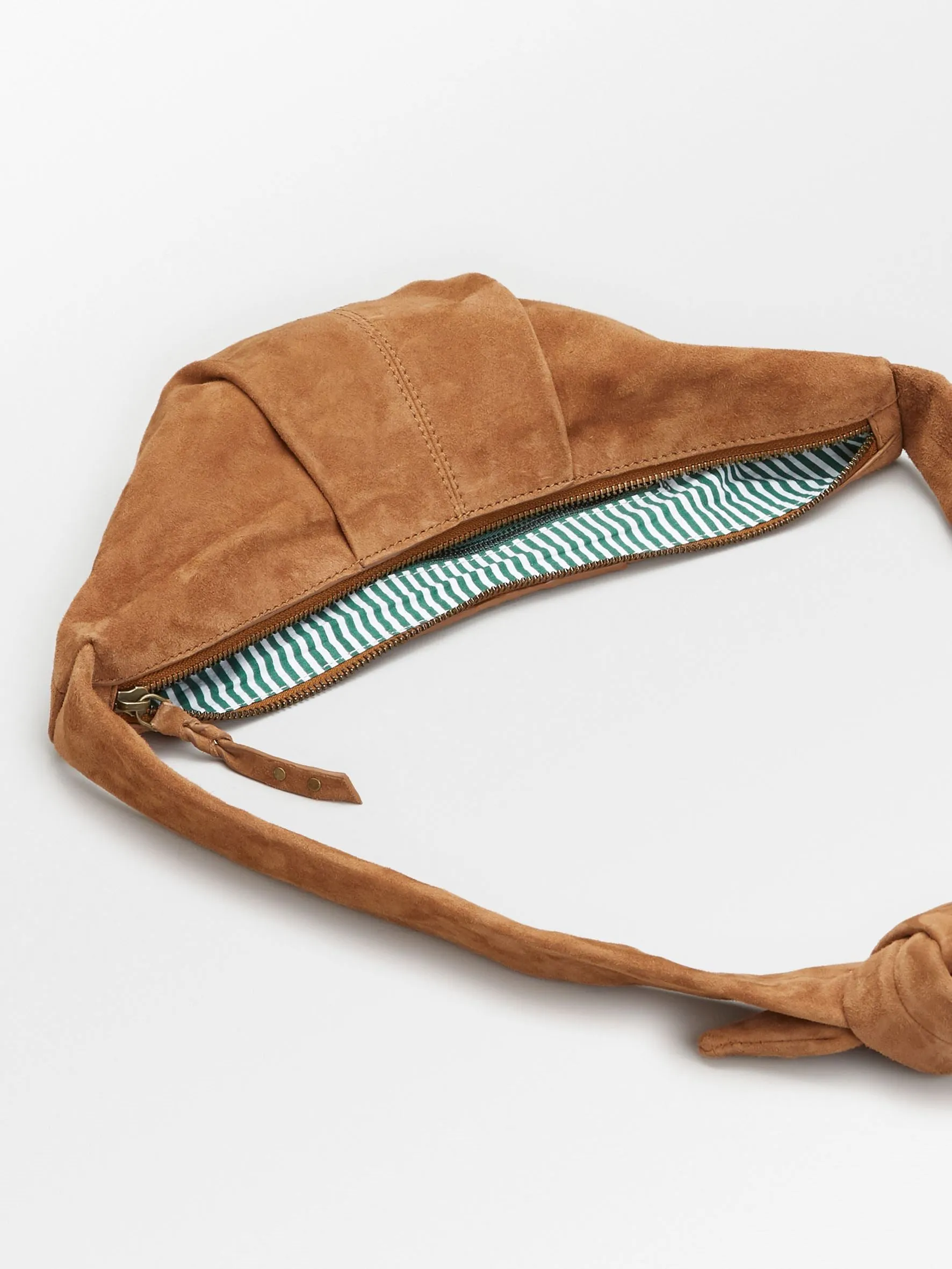 Suede New Moon Bag