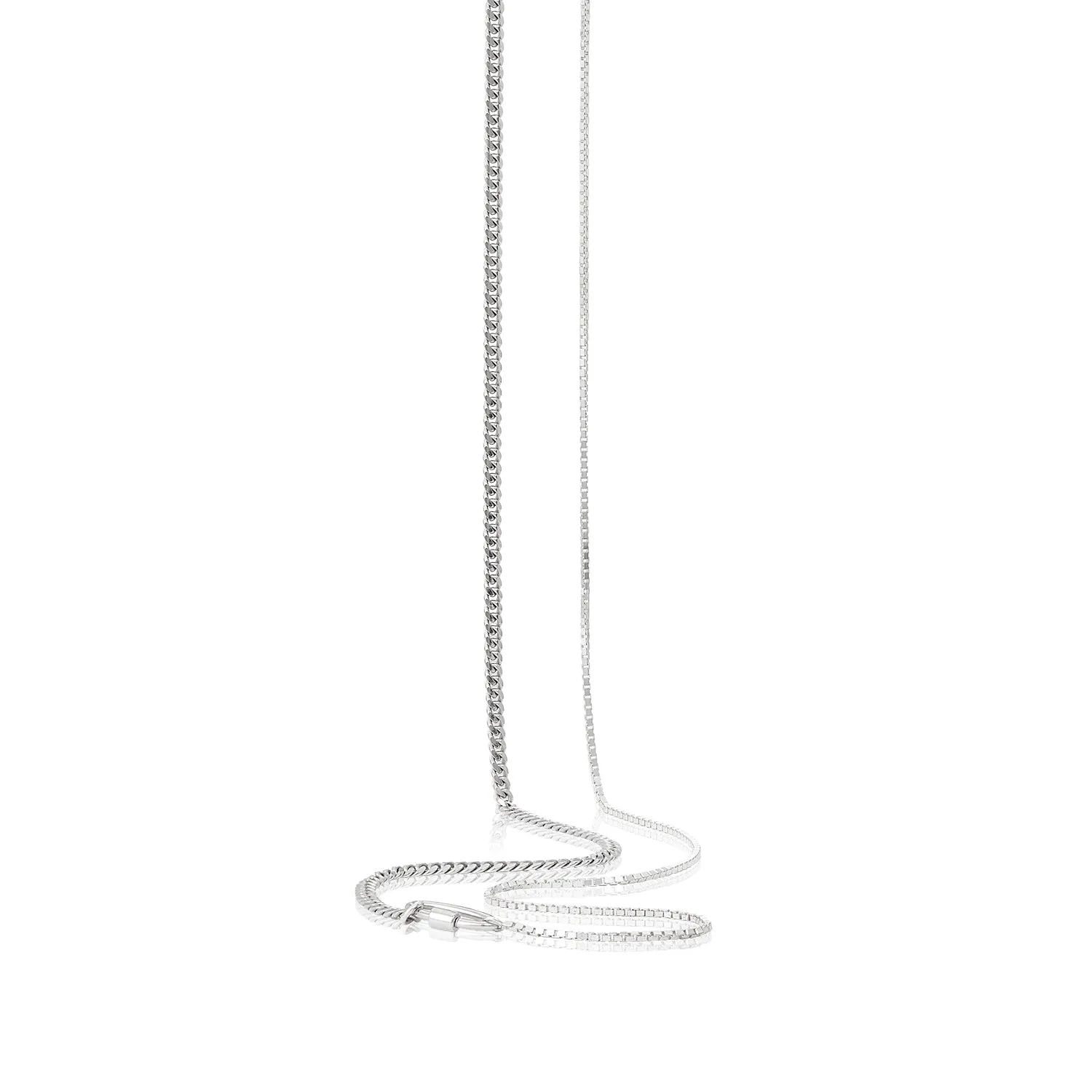 Super Chic White Gold Mixed Silver Long Necklace