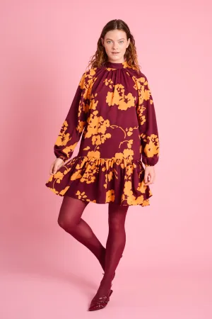 Swing Dress in Orange Flower