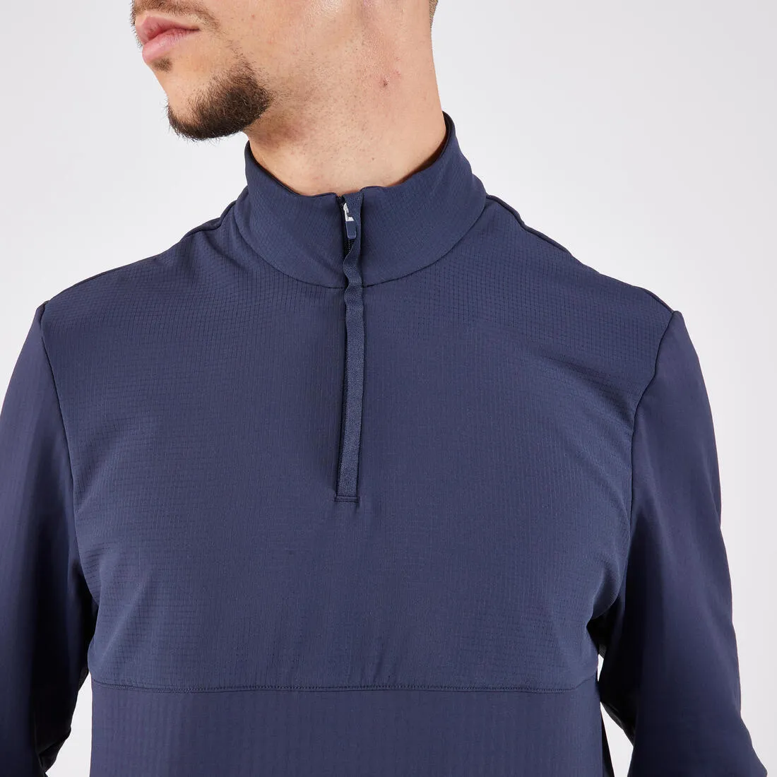 T-shirt zip chaud manches longues de running homme - kiprun run 500 warm