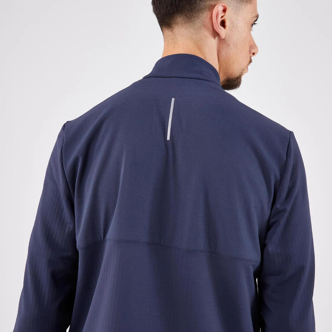 T-shirt zip chaud manches longues de running homme - kiprun run 500 warm