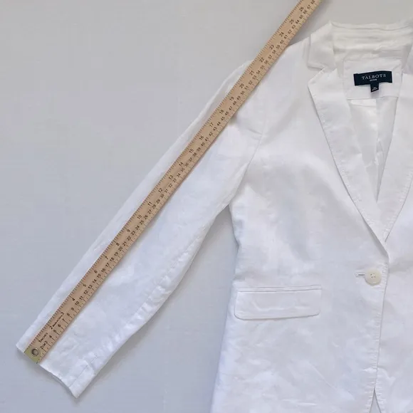 TALBOTS 100% Linen White Blazer Women’s 2P