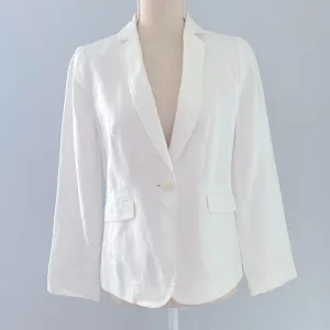 TALBOTS 100% Linen White Blazer Women’s 2P