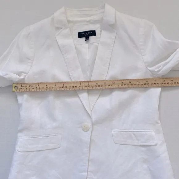 TALBOTS 100% Linen White Blazer Women’s 2P
