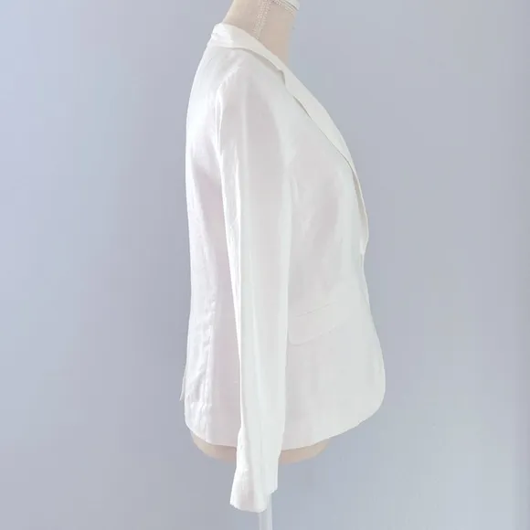 TALBOTS 100% Linen White Blazer Women’s 2P
