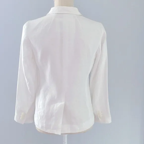 TALBOTS 100% Linen White Blazer Women’s 2P