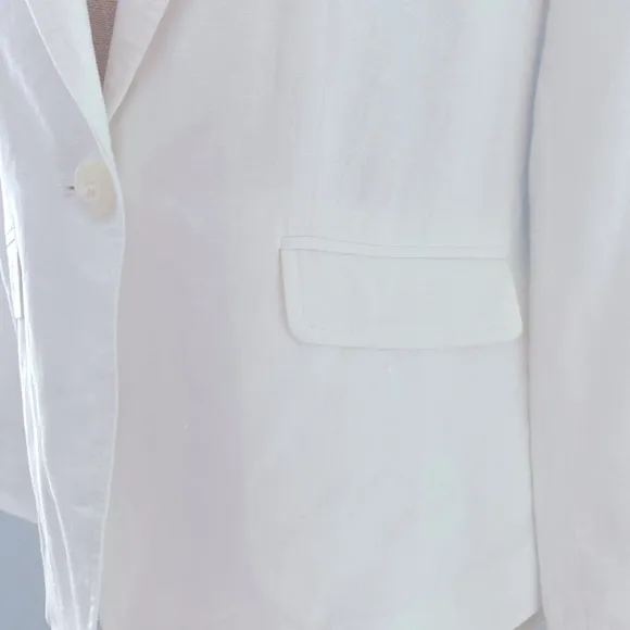 TALBOTS 100% Linen White Blazer Women’s 2P
