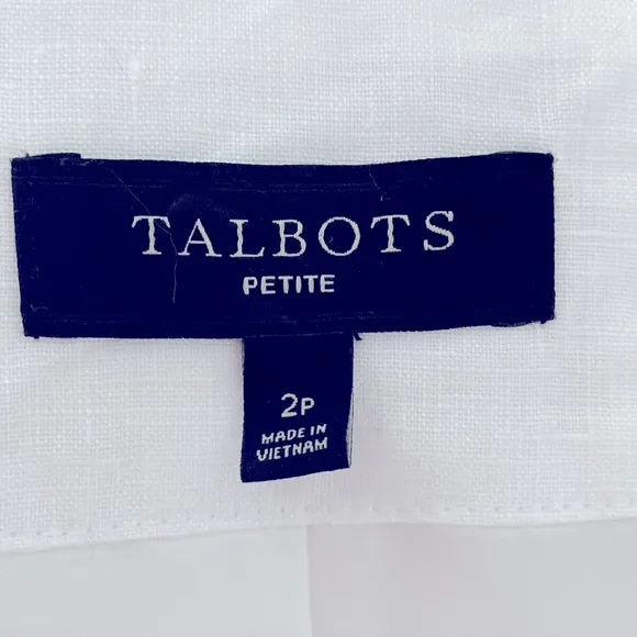 TALBOTS 100% Linen White Blazer Women’s 2P