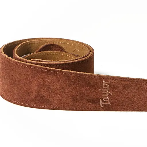 Taylor Embroidered Suede 2.5Inch Guitar Strap, Chocolate