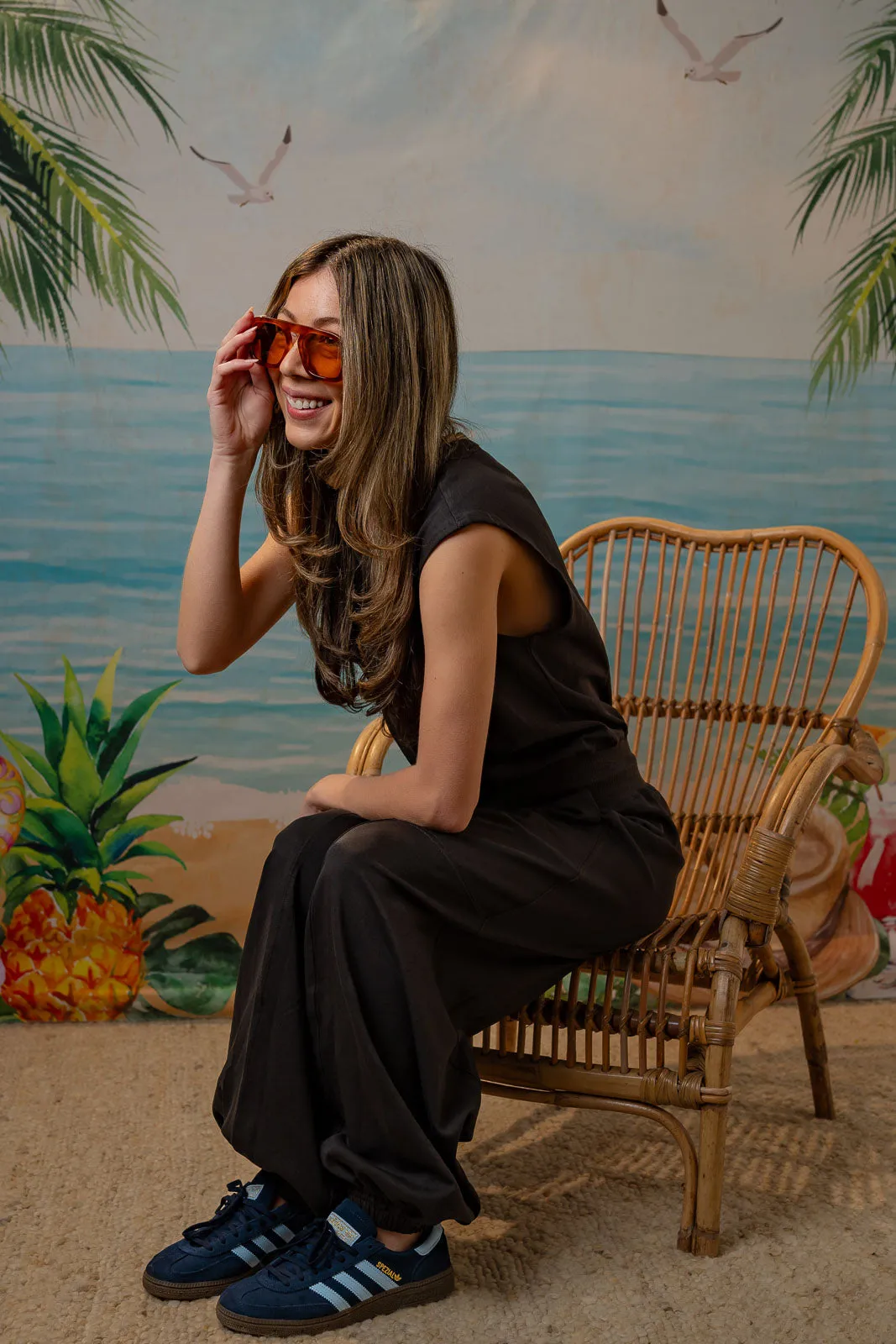 The Palm Play Jumpsuit - Charcoal