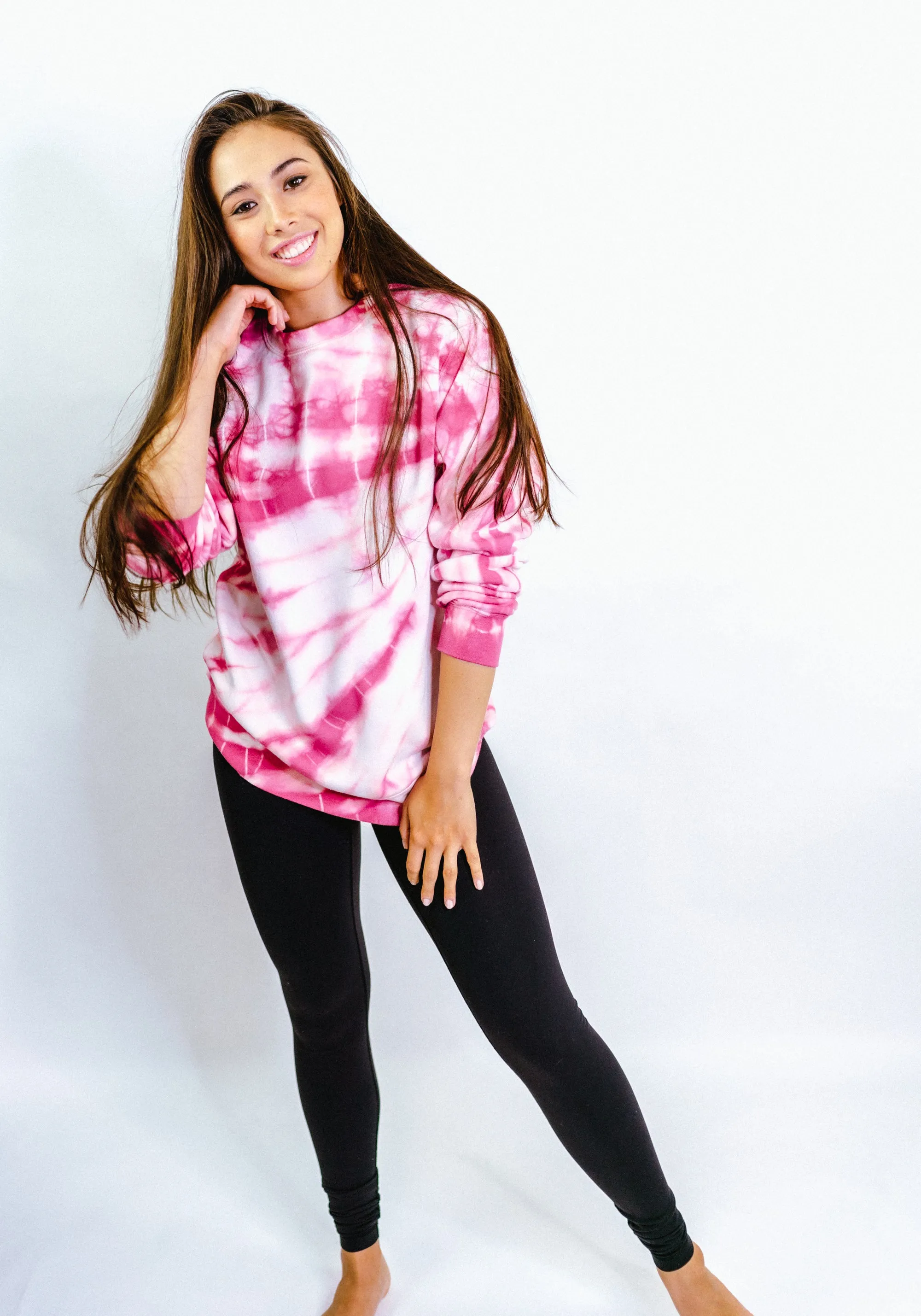 Tie-Dye Sunset Boyfriend Fleece Sweatshirt – Fuchsia