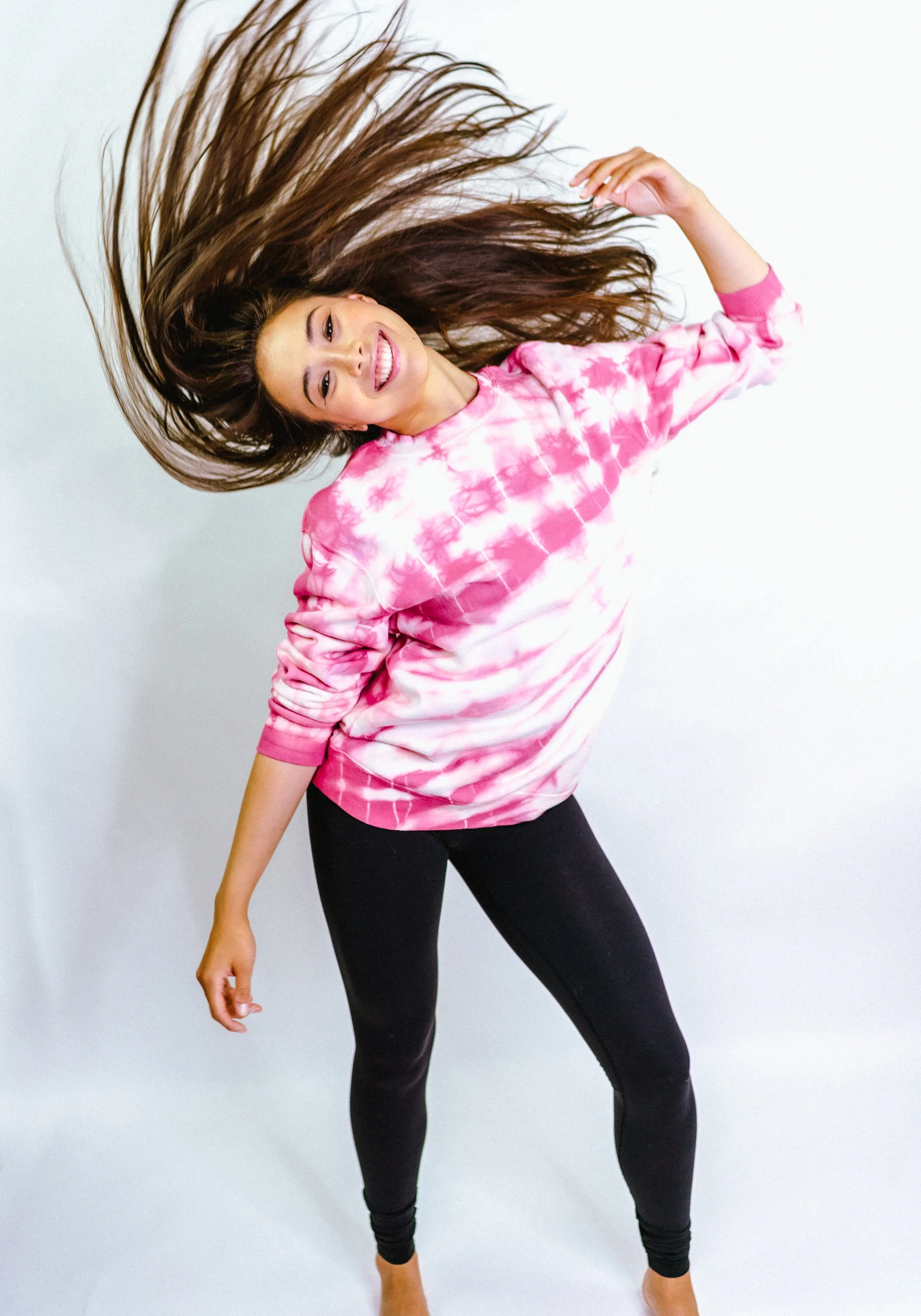 Tie-Dye Sunset Boyfriend Fleece Sweatshirt – Fuchsia