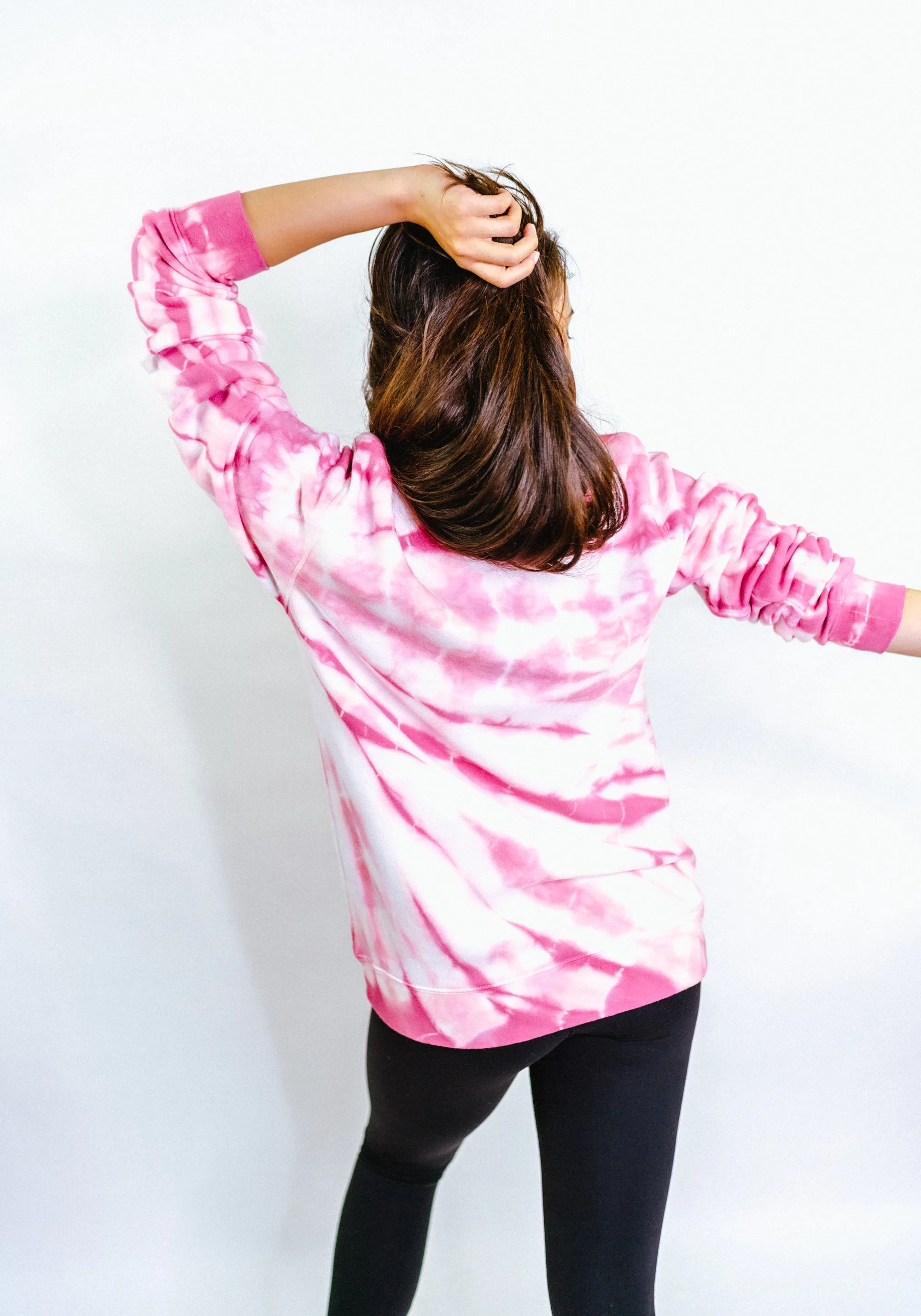 Tie-Dye Sunset Boyfriend Fleece Sweatshirt – Fuchsia