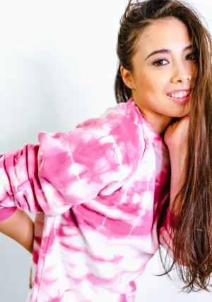 Tie-Dye Sunset Boyfriend Fleece Sweatshirt – Fuchsia