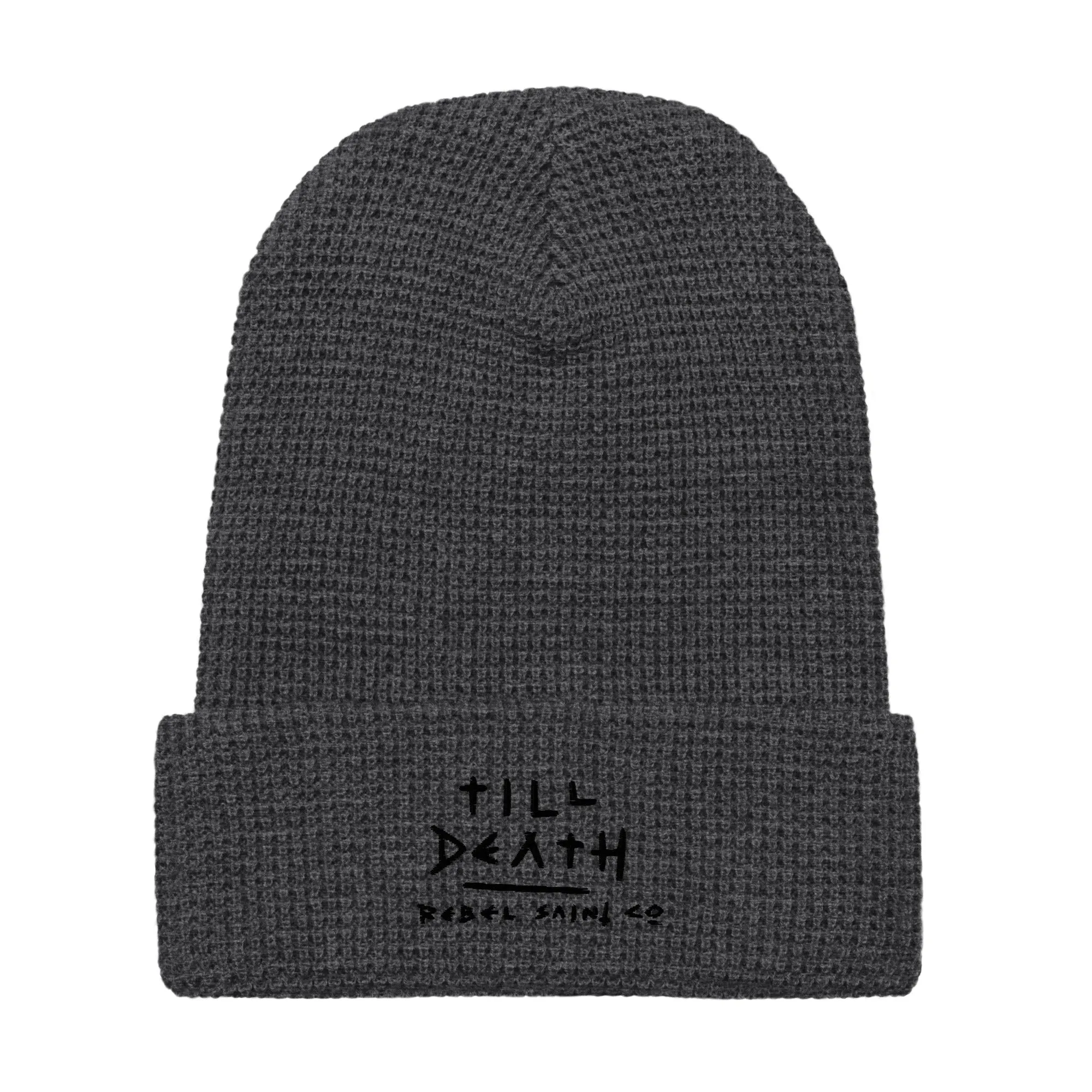 Till Death black Waffle beanie