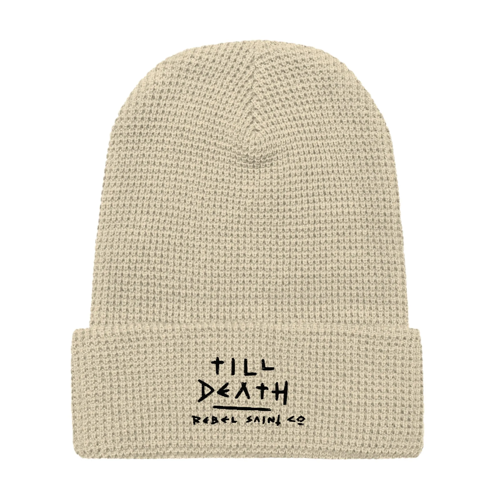 Till Death black Waffle beanie
