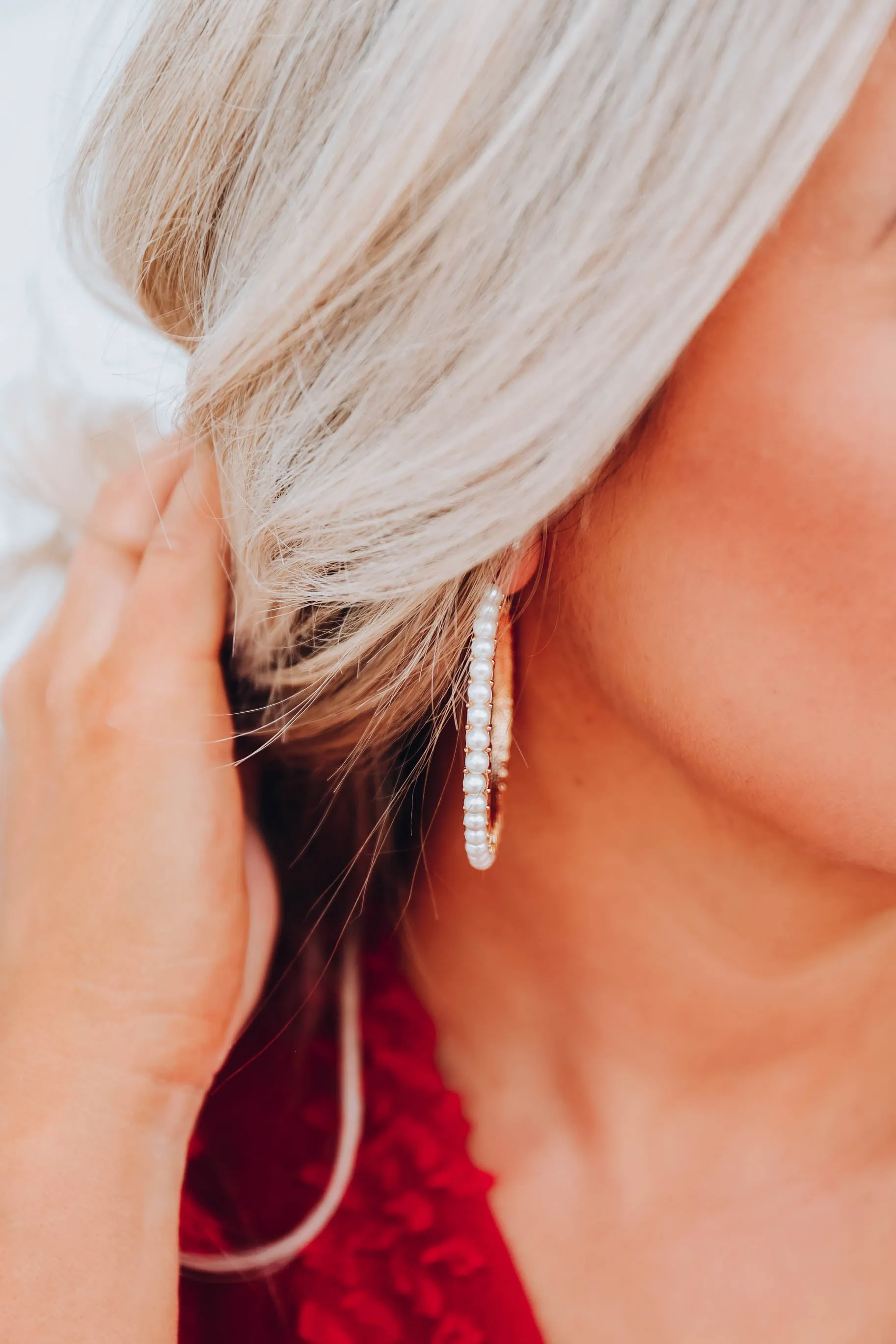 Time For Chic Pearl Hoop Earrings