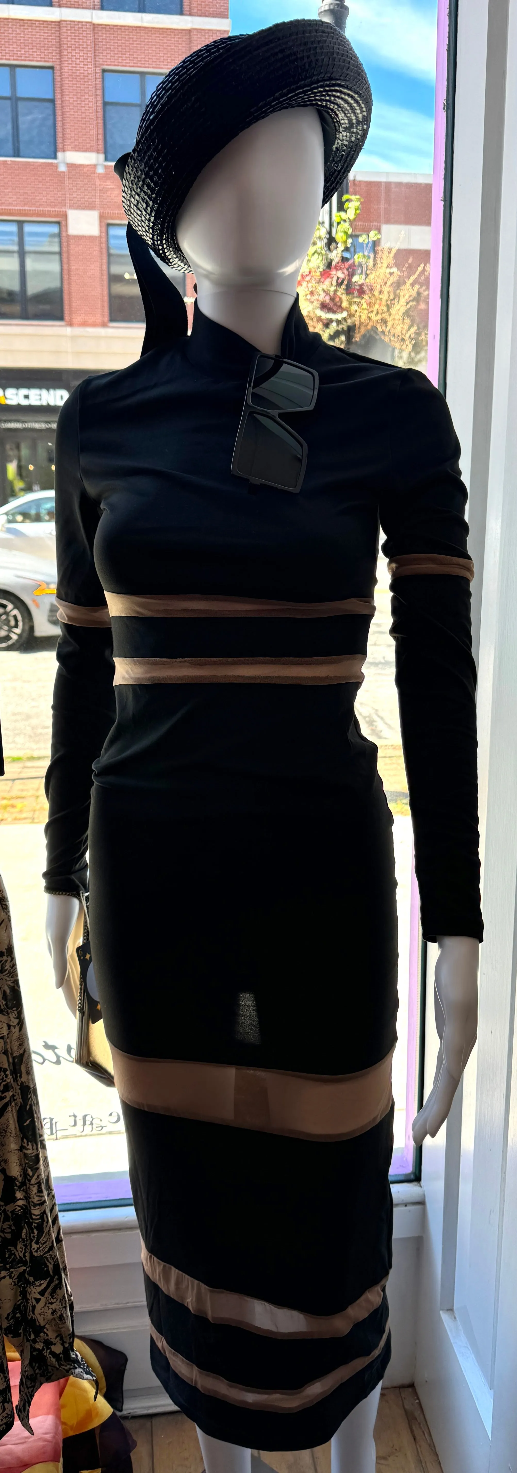 Timeless sheer & chic peek-a-boo dress
