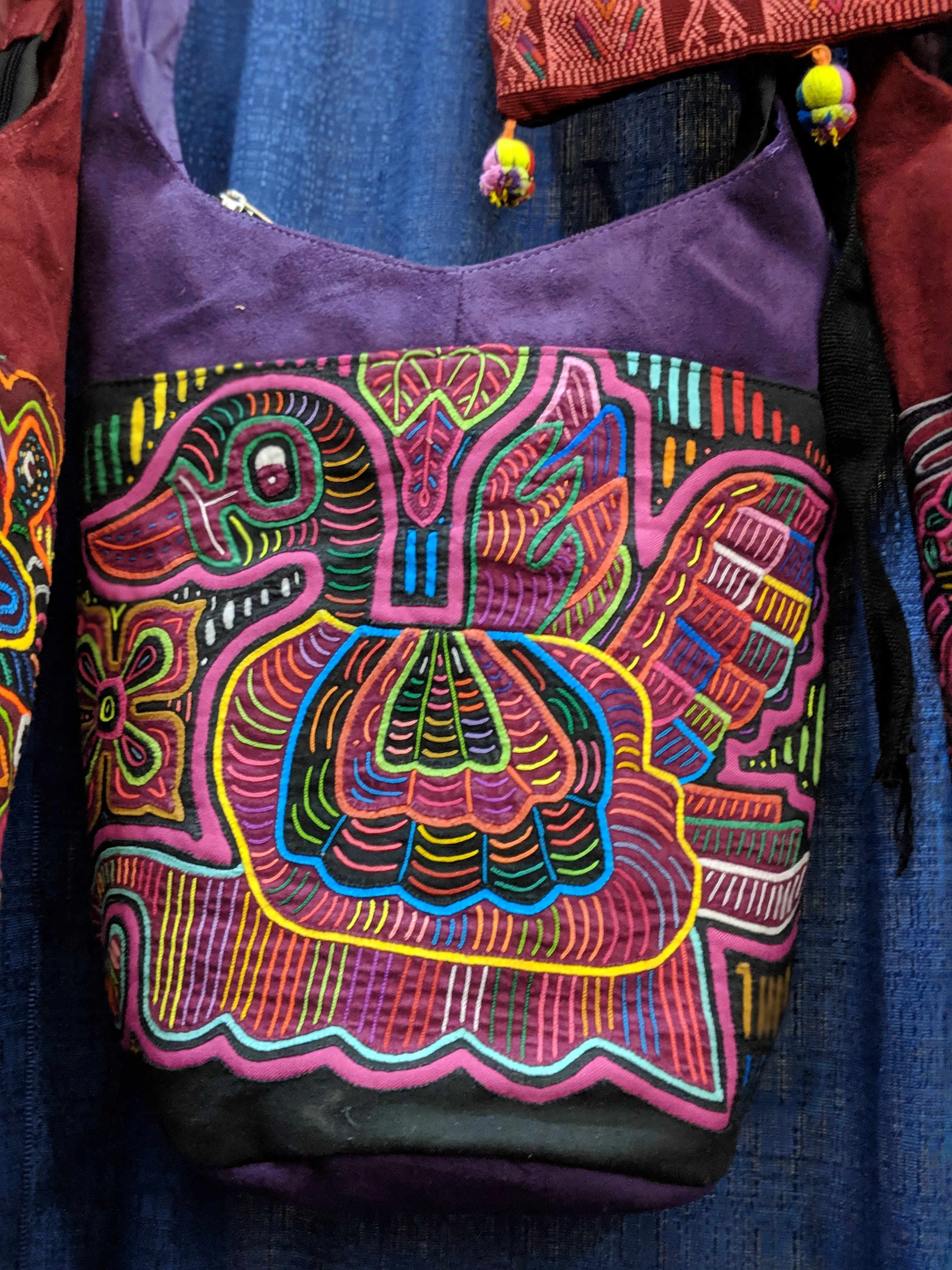 Tribal Textile Vegan Mola Bucket Purse - Nubi