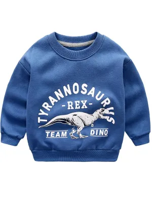Tyrannosaurus Rex Team Dino - Steel Blue Boys/ Girls Sweatshirt