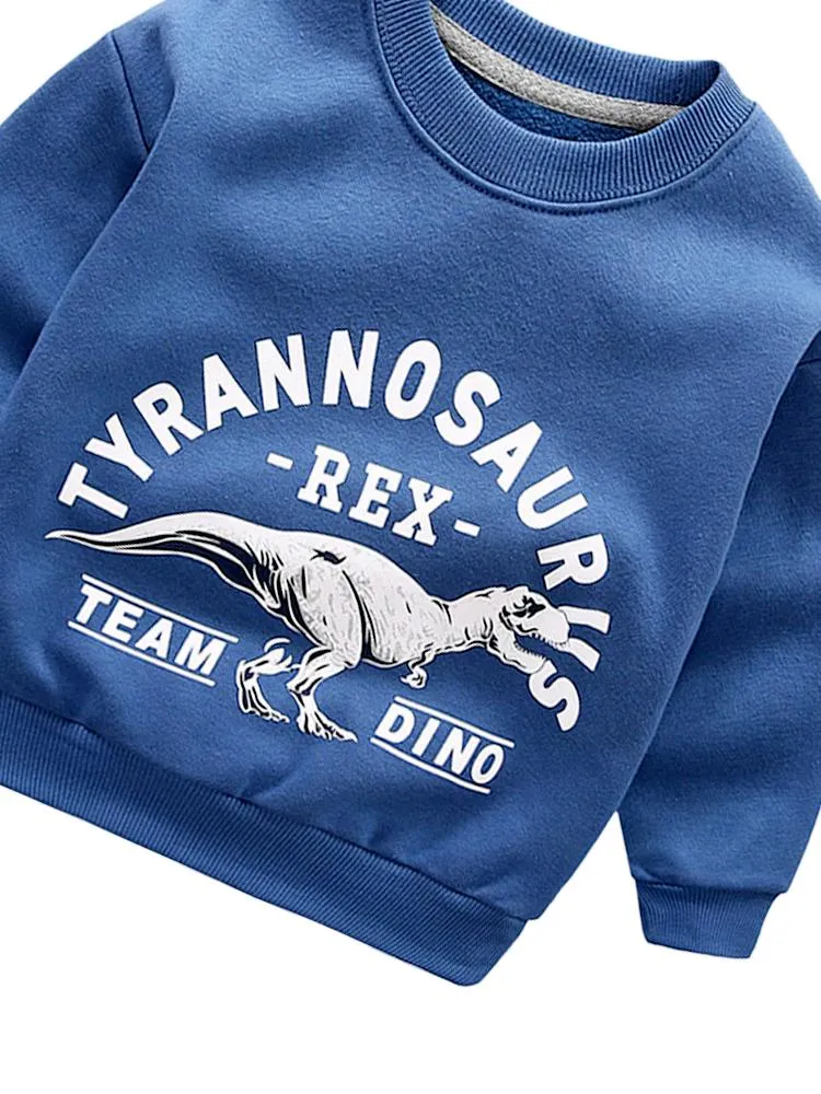Tyrannosaurus Rex Team Dino - Steel Blue Boys/ Girls Sweatshirt