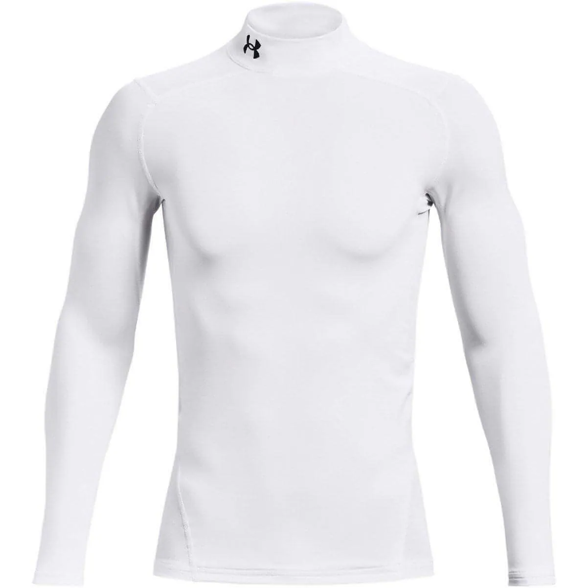 Under Armour ColdGear Compression Mock Long Sleeve Mens Running Top - White