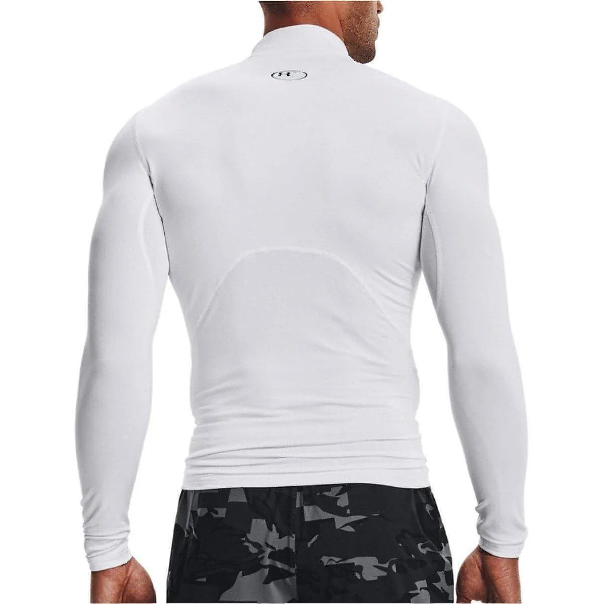 Under Armour ColdGear Compression Mock Long Sleeve Mens Running Top - White