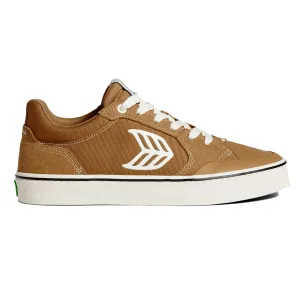 VALLELY PRO CAMEL SUEDE CORDURA IVORY LOGO SNEAKER