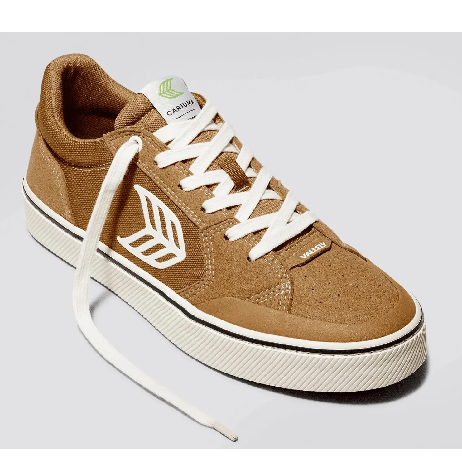 VALLELY PRO CAMEL SUEDE CORDURA IVORY LOGO SNEAKER