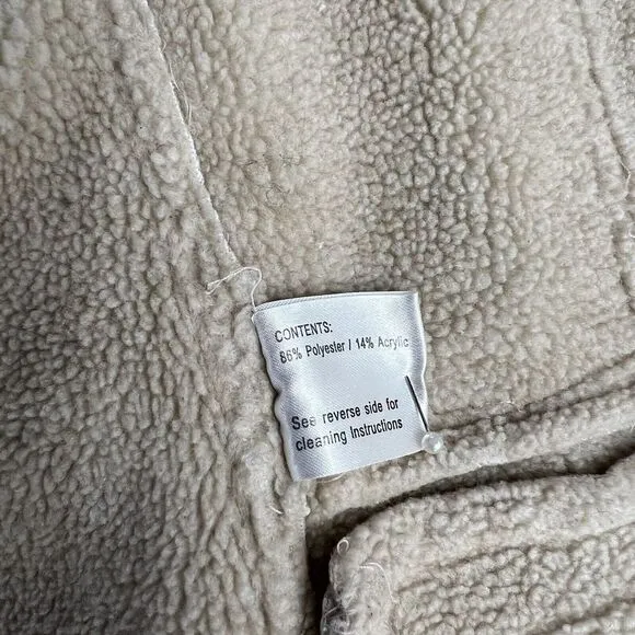 Vintage Faux Suede Jacket‎ M Tan Fur Trim 90s Y2K Indie Grunge Boho Fairy grunge