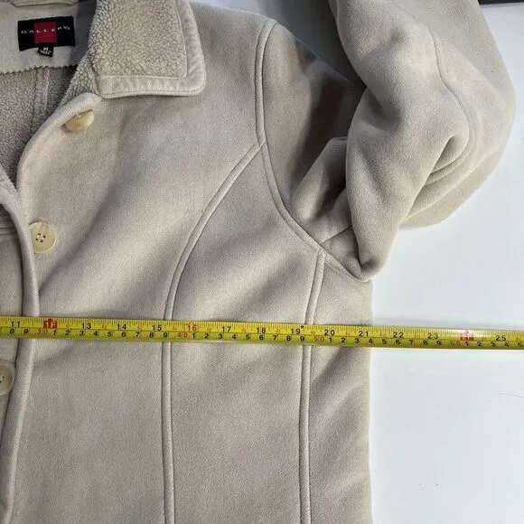 Vintage Faux Suede Jacket‎ M Tan Fur Trim 90s Y2K Indie Grunge Boho Fairy grunge