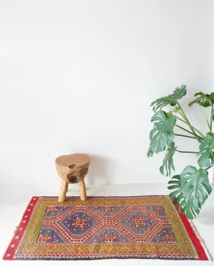 Vintage Mini Turkish Kilim Rug 2'10"x5'