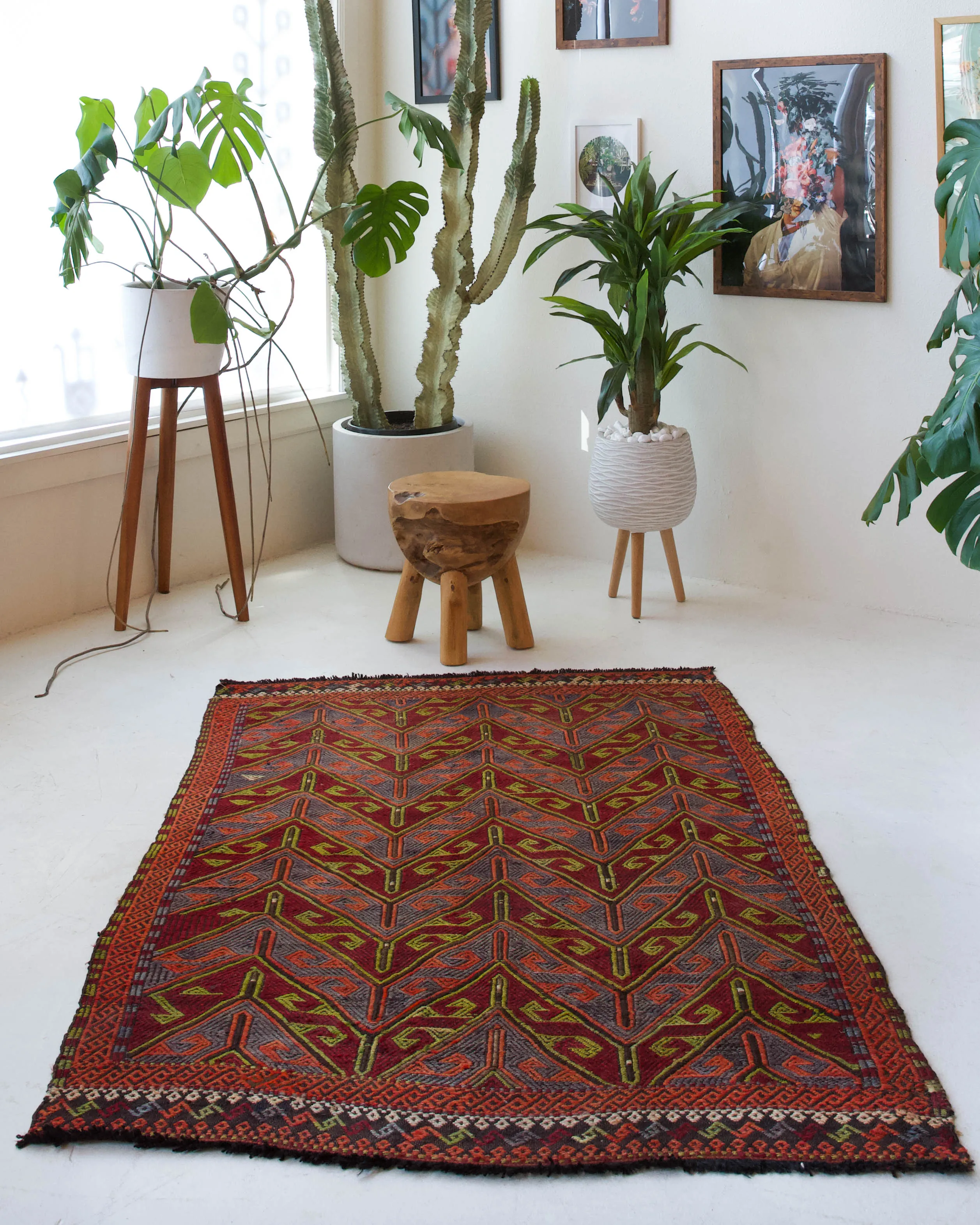 Vintage Toros Kilim Rug 3'11"x5'10"