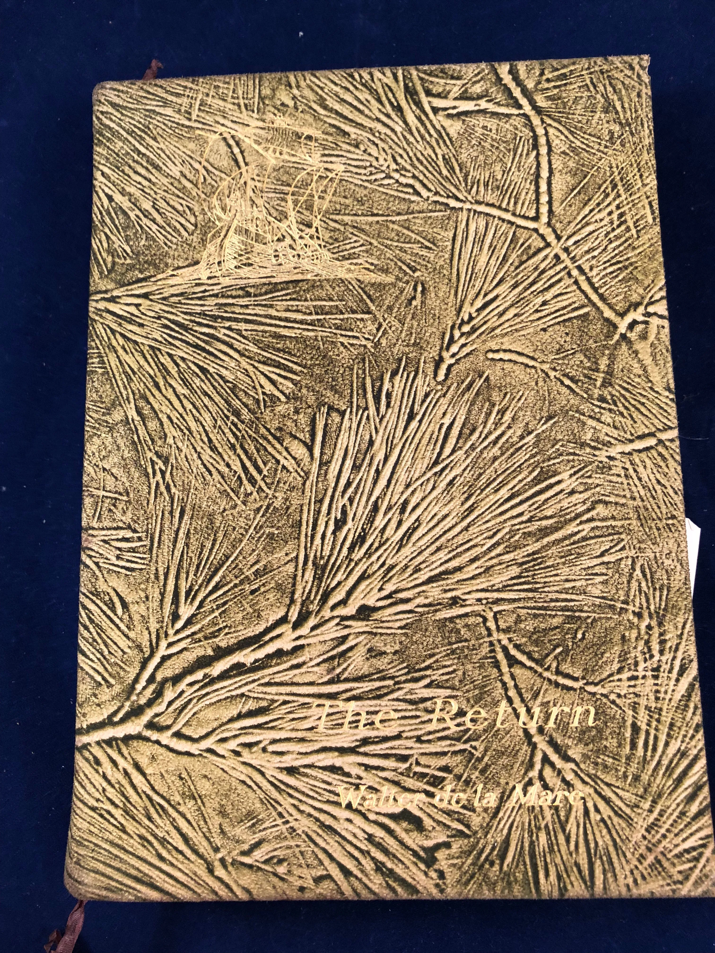Walter De La Mare - The Return, Collins 1926, Presentation Edition in Suede with Box