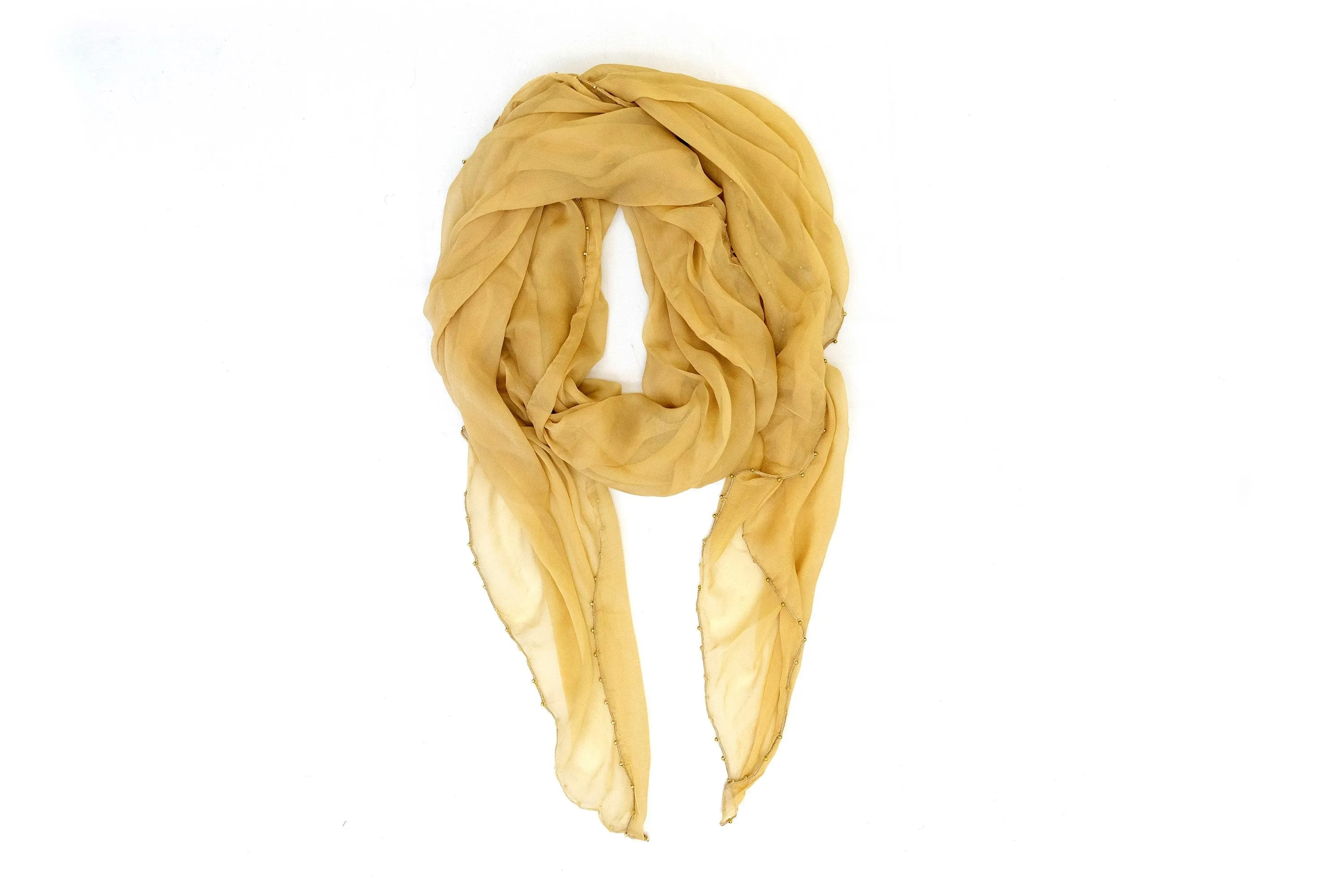 Warm Beige Chiffon Dupatta - Scarf