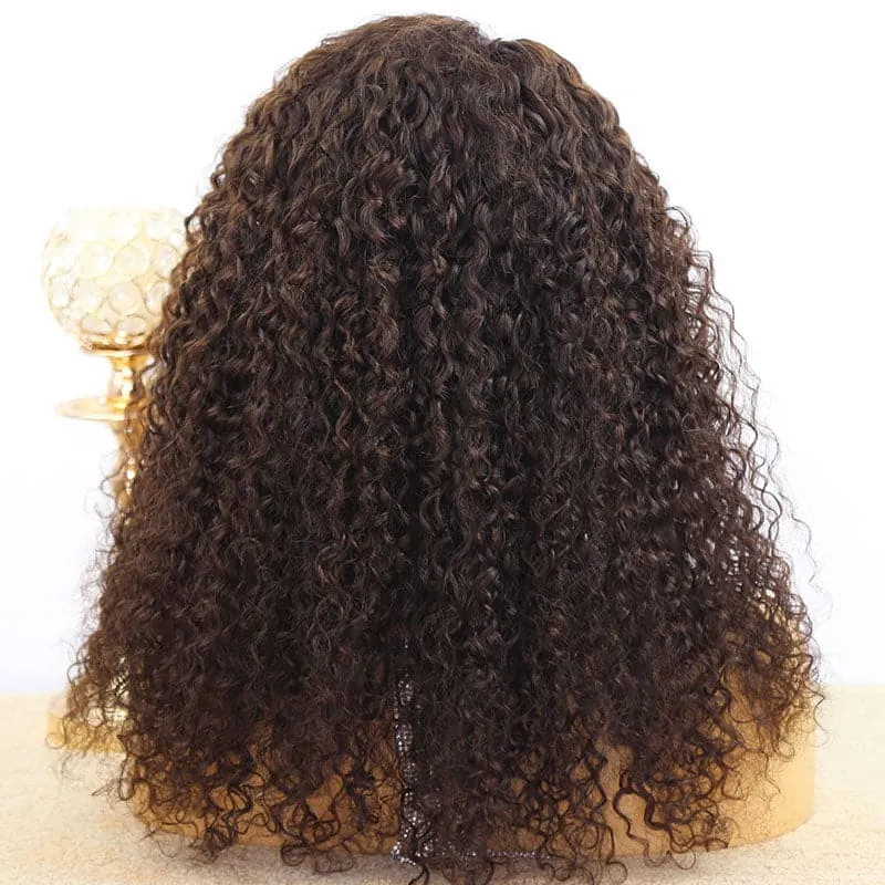Warm Chocolate Brown Curly 13x6 Lace Front Wig YW22