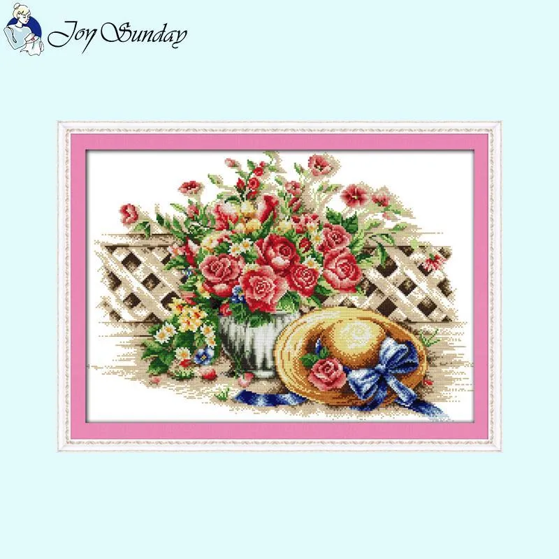 Warm Flower Hat Cross Stitch