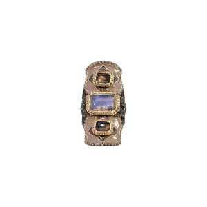 WARM TAN ENAMEL COCKTAIL RING