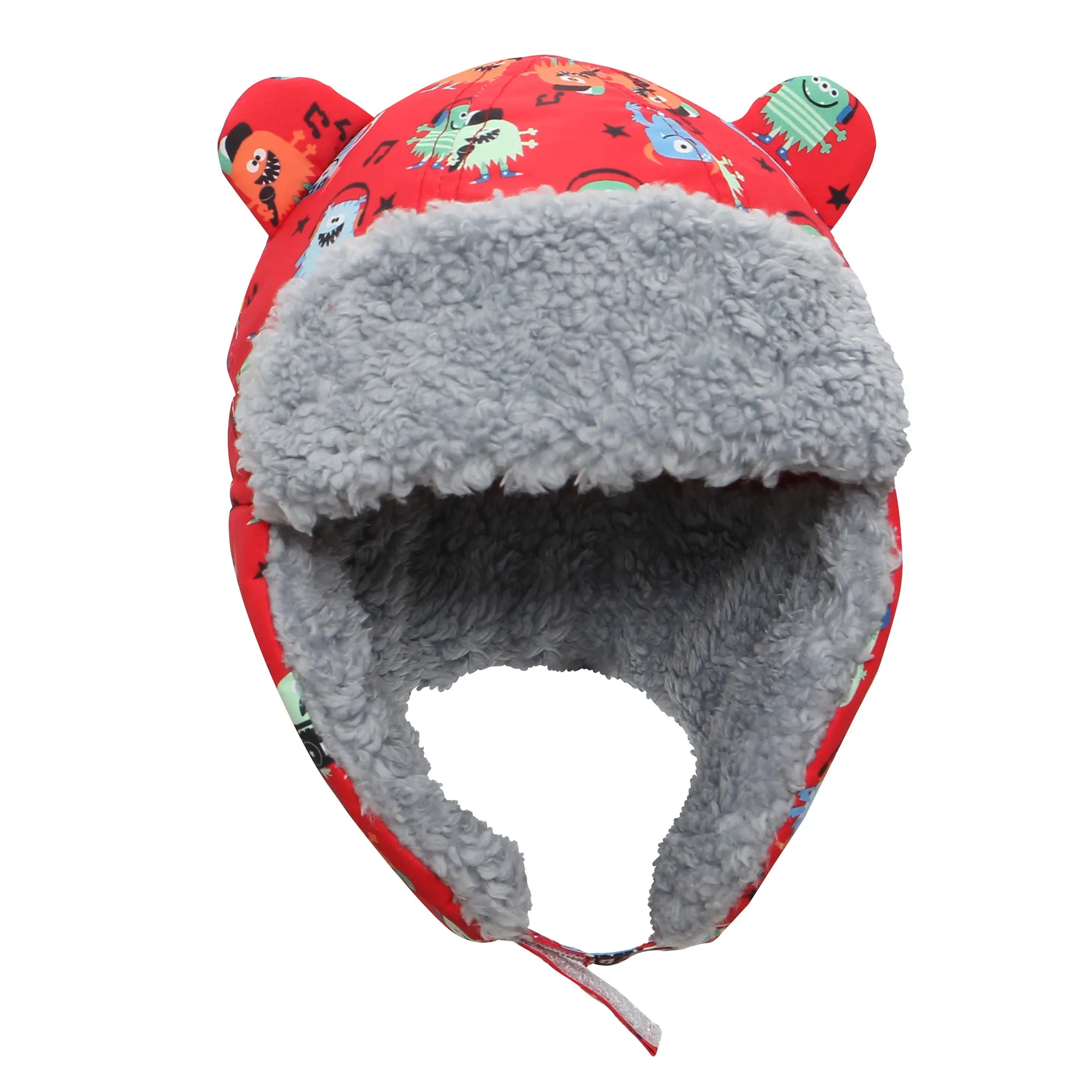 Water Repellent Trapper Hat - Monsters Red
