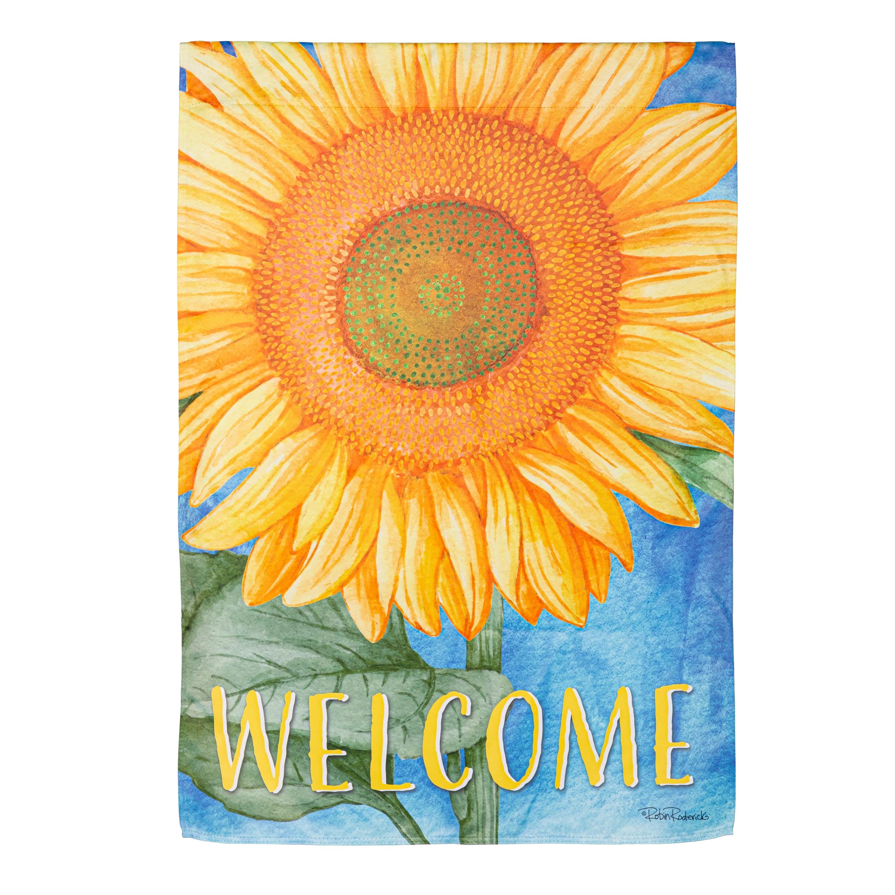 Welcome Sunflower Suede Garden Flag,14s11430