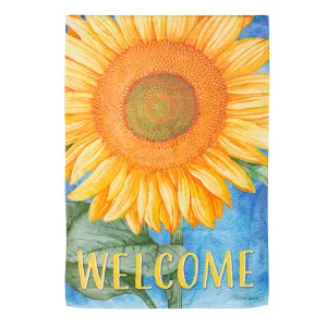 Welcome Sunflower Suede Garden Flag,14s11430