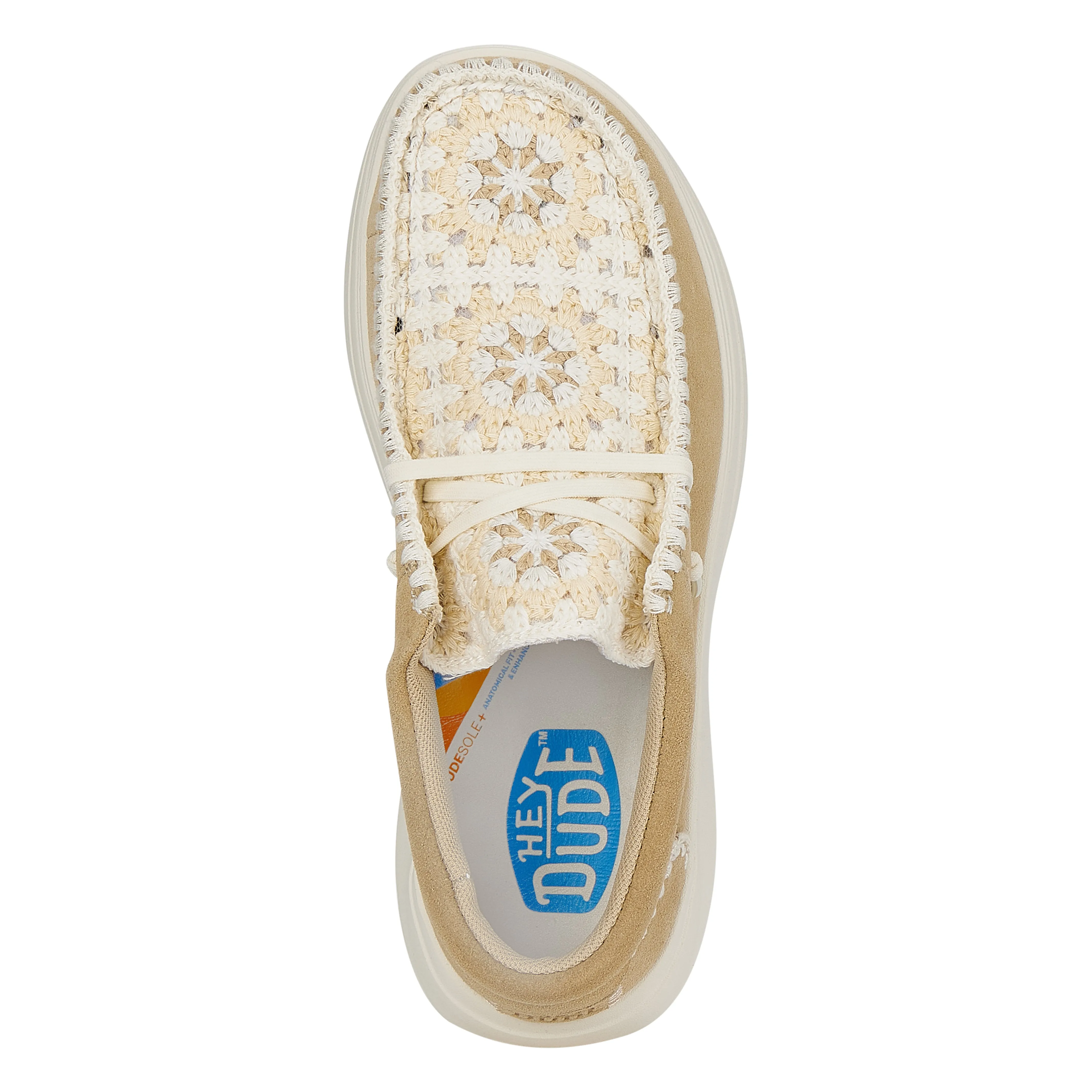 Wendy Comf Suede Crochet - Irish Cream/Multi