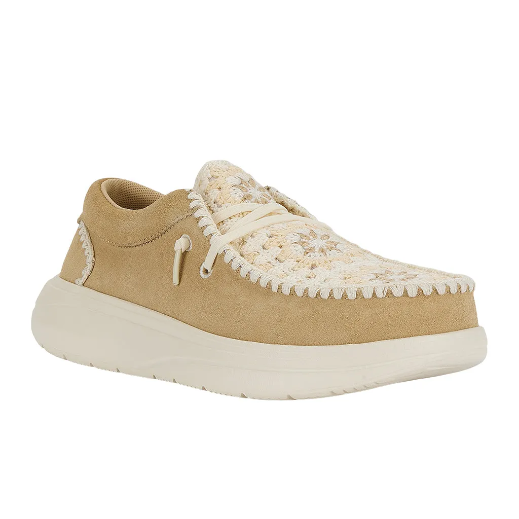 Wendy Comf Suede Crochet - Irish Cream/Multi