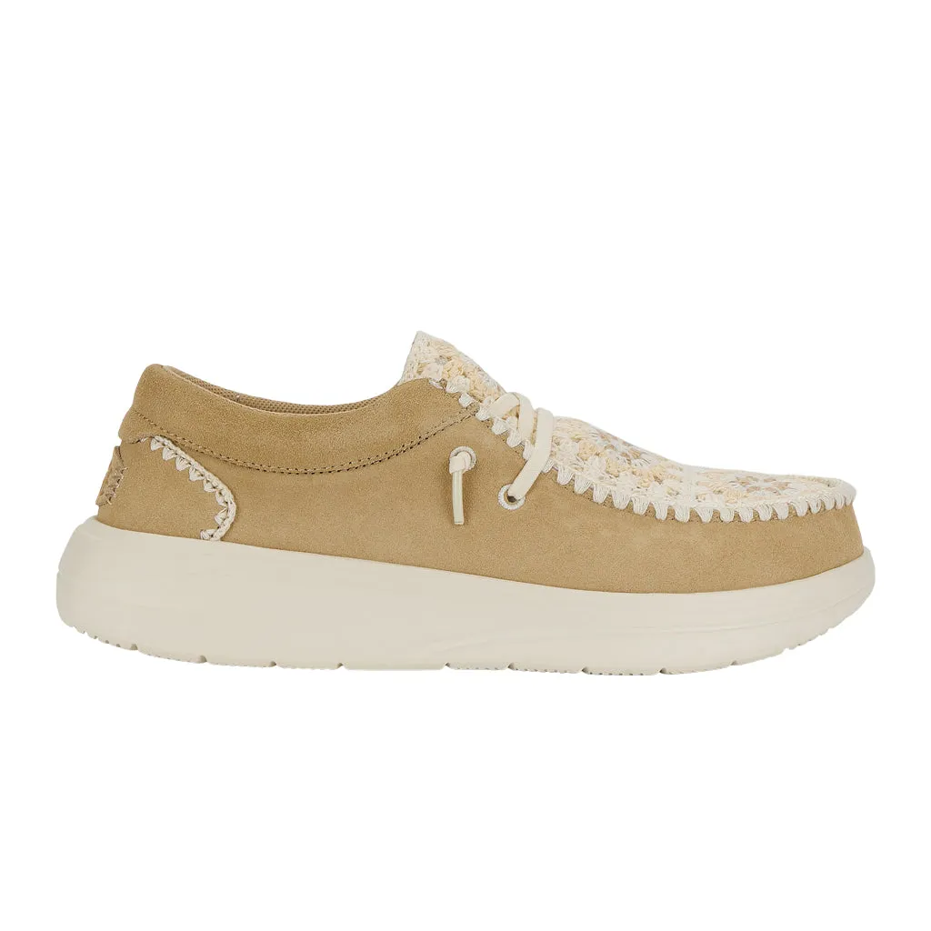 Wendy Comf Suede Crochet - Irish Cream/Multi