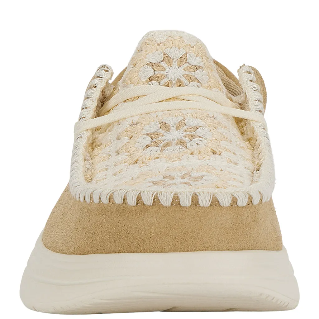 Wendy Comf Suede Crochet - Irish Cream/Multi